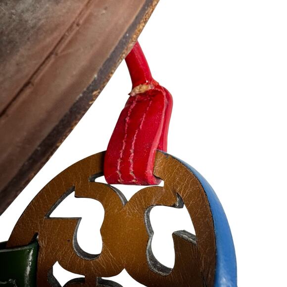 Tory Burch Colorblock Miller Sandals Size 7 Multicolor Logo Thong Flats Shoes - Picture 11 of 11